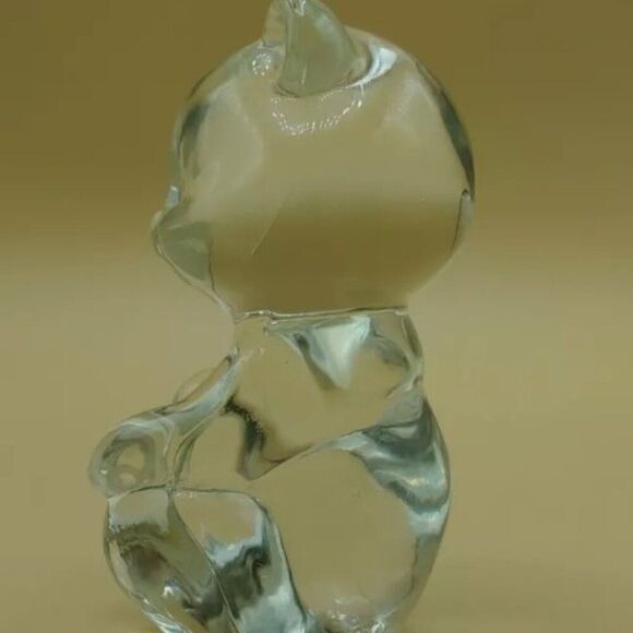 Vintage Fenton Sitting Bear Glass Clear 3 ½” tall Collectable Animal Figurine - Picture 1 of 5
